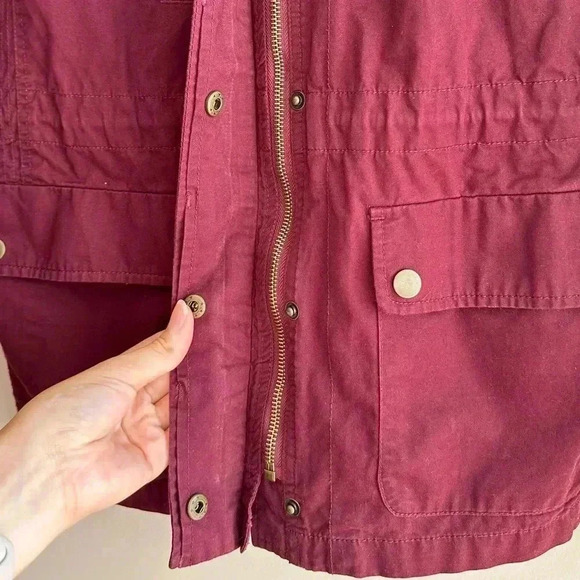 Love Tree Anorak Jacket, Berry Colored Utility Jacket, Size Large - Picture 13 of 16